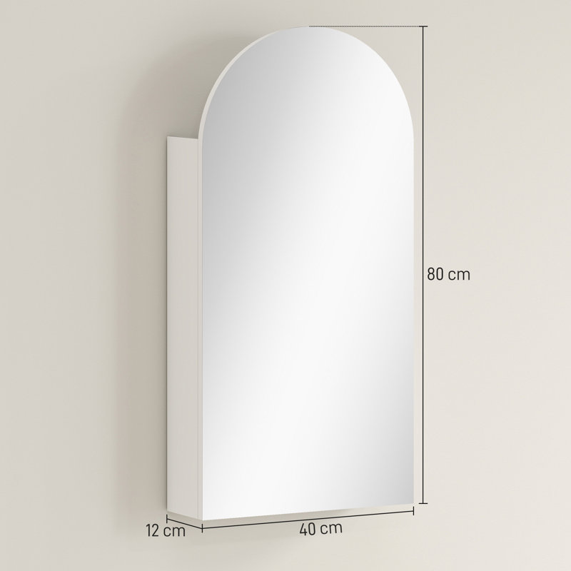 15.7mm W 31.5mm H Wall Mounted Required Framed Medicine Cabinet Mirror Adjustable, White