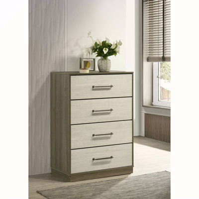Edmondson Grey Oak/Almond 4-drawer Chest of Drawers