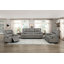 Canapé inclinable 3 places en cuir gris