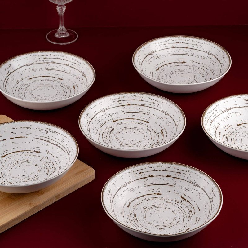 Assiette creuse en porcelaine de qualité supérieure Tornado-blanc mat | Va au micro-ondes et au lave-vaisselle, Blanc mat