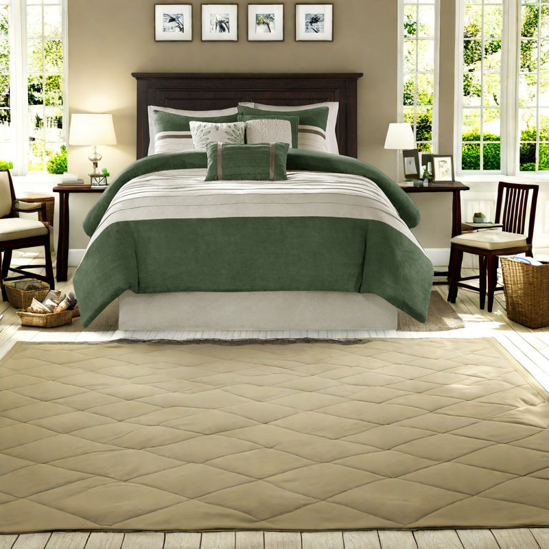 Ensembles de literie confortables en grand suède, vert, style moderne