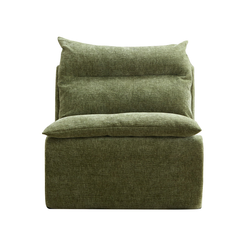 Fauteuil d'appoint sans accoudoirs Boneless Accent, Vert
