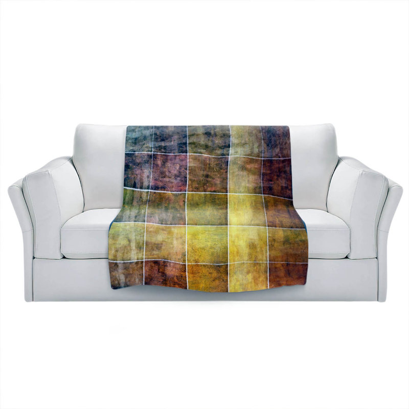 Couverture sherpa doux , 68 po x 80 po, Jaune
