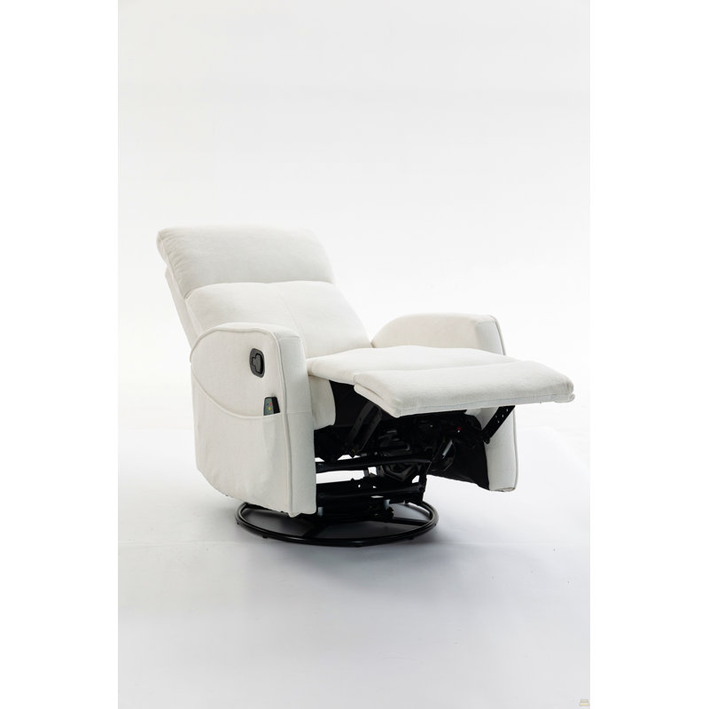 Fauteuil court en peluche, Blanc, crème