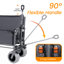 Chariot pliable convertible en banc 3-en-1 avec auvent et plateau de table pliable monté à l'arrière-1891349146