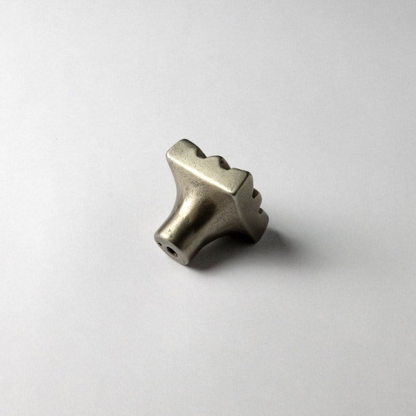 Lotus Bronze Square Knob, White Bronze