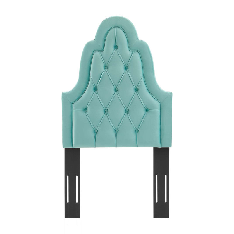 Augustine Tufted Performance Velvet Headboard, Twin, Light Green