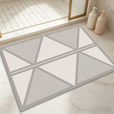 Tapis gris clair en triangle divisé pour le salon, doux et confortable, adapté à toutes les saisons, facile à entretenir, tapis de sol intérieur lavable à la machine, sous la table de ferme convenant à la chambre à coucher, à la salle à manger, au bureau, au balcon, au patio de décoration intérieure