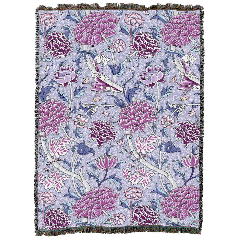 Couverture pervenche Pure Morris Weavers par William Morris, L 54 po x L 72 po, Pervenche