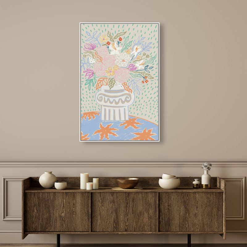 Summer Arrangement Print by Oliver Gal, 16"H x 11"W, White Floater Frame