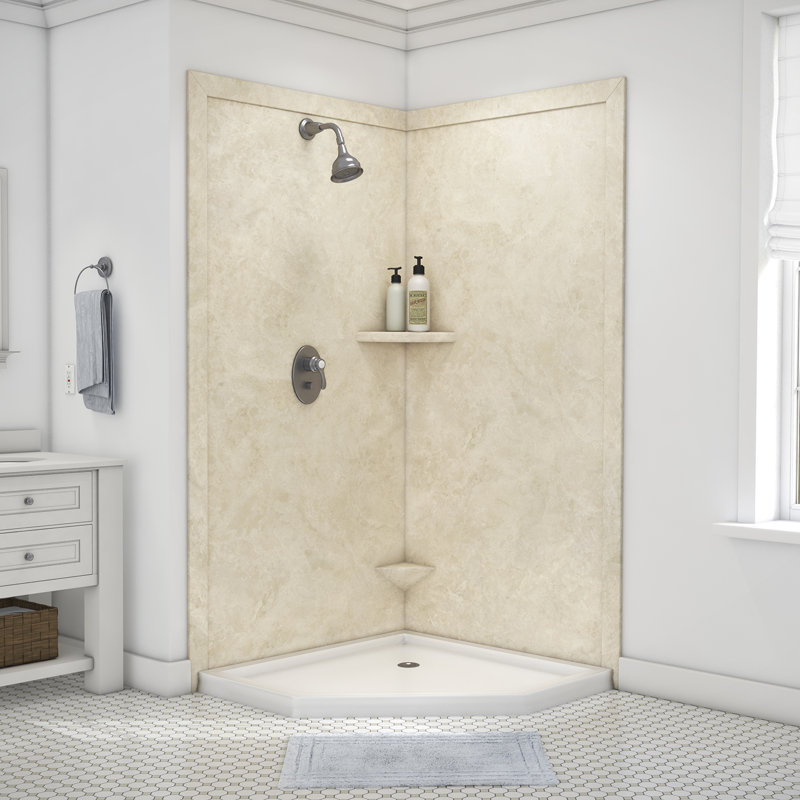 FlexStone 10" Shave Shelf in Creme Travertine, Creme Travertine