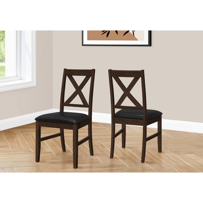 Chaise de salle à manger, ensemble de 2, salle à manger, cuisine, côté, rembourré, aspect cuir, transitionnel