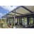  Purple Leaf 11' X 28' Outdoor Aluminum Pergola White Adjustable Rainproof Roof Grey Frame-119162930