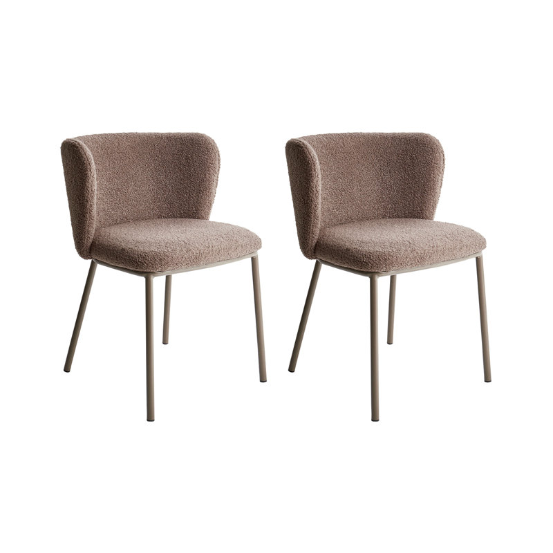 Charlett 15.7cm H Velvet Upholstered Upholstered Back Side Chair, Brown