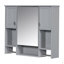 Armoire de rangement murale moderne 35 po x 28 po, armoire de salle de bain murale avec miroir, armoire à pharmacie avec barre à serviettes-1442088778
