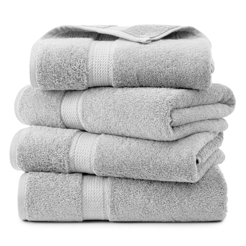 Serviette de bain de luxe en coton égyptien Donald, Argent argent
