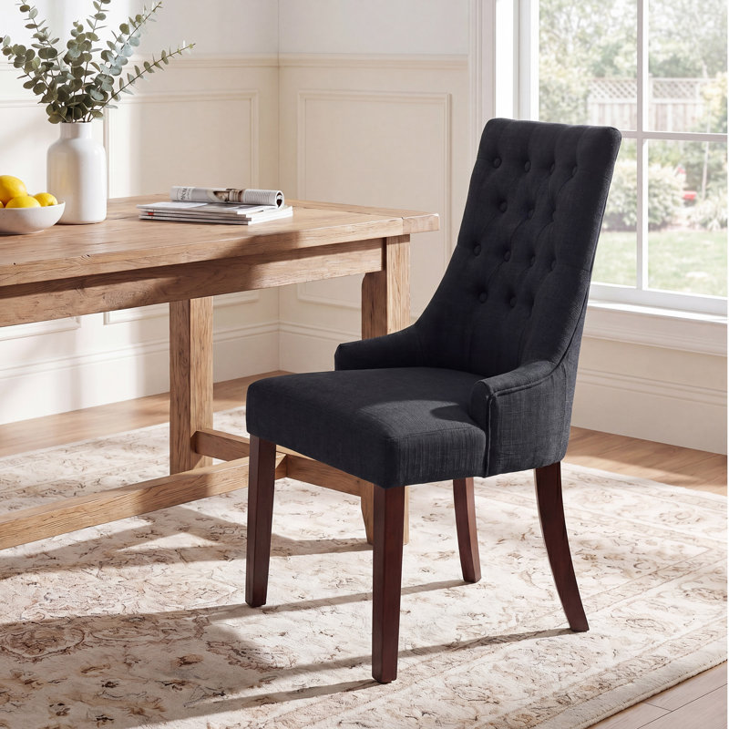Chaise d'appoint rembourrée Amelia, Noir