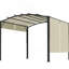 Abri de pergola rétractable d'extérieur beige pour la cour 11 pi x 11 pi