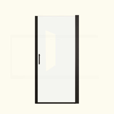 Pivot Shower Door, Aluminum Frame, Half Frame ,1/4"(6Mm) Tempered Glass Explosion Proof Film,Stainless Steel Handle