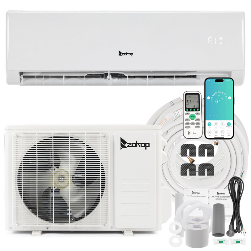Winado 11000 BTU Wi-Fi Connected Ductless Mini Split Air Conditioner for 550 Square Feet with Heater