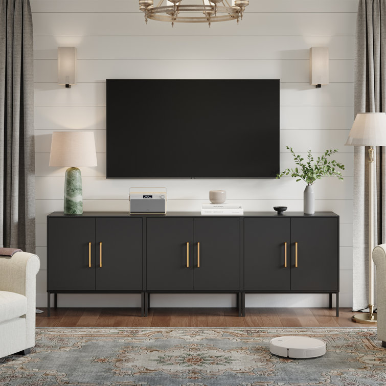 Vendome Modern 75 Inch TV Stand for Living Room,Media Console with Door, Apartment-Friendly Design
