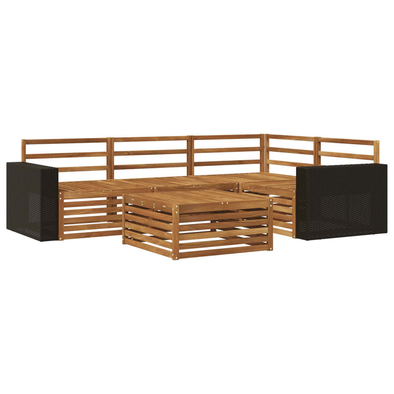  Outdoor Sofa Set 5 pcs Solid Acacia Wood Sectional Garden Furniture