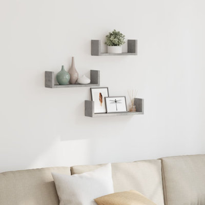 Abdulkadir 3 Piece Solid Wood Floating Shelf Set