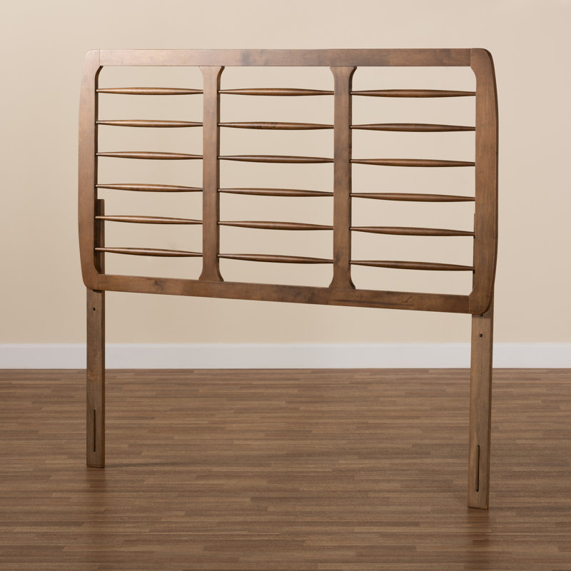 Tête de lit double Red Barrel Studio® de style Mid-Century - couleur noyer cendré, Grand