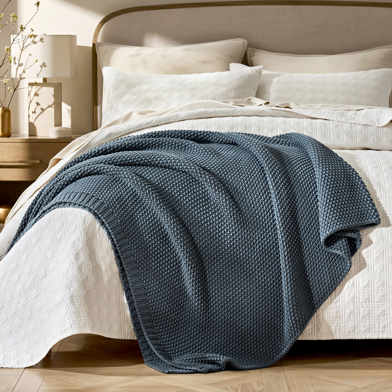 Jeté en coton EverGrace, Throw (50" x 60"), Dusk Blue