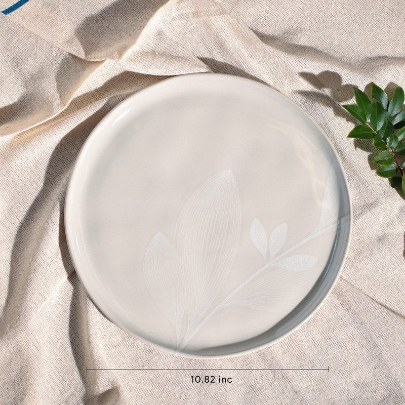 Assiette plate en grès Bio Açucena, 10,8 po (ensemble de 6)