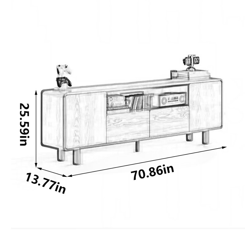 Simple bedroom living room TV cabinet, 70.86" W