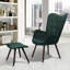 Acantha Velvet Accent Chair with Footstool-1117332184