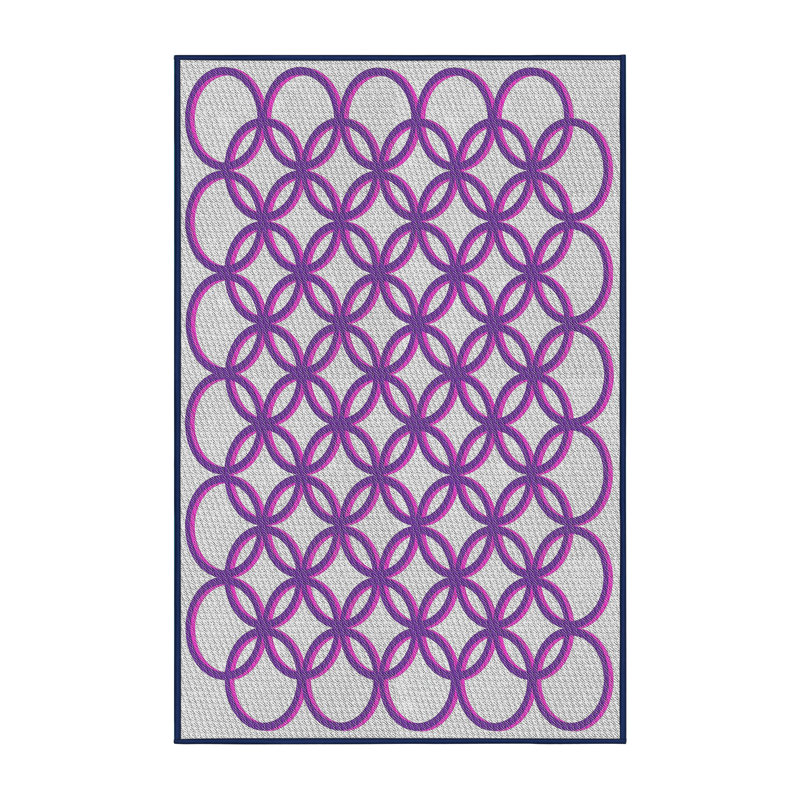 Tapis mauve à motif géométrique Knupp, Rectangle 5 pi x 7 pi