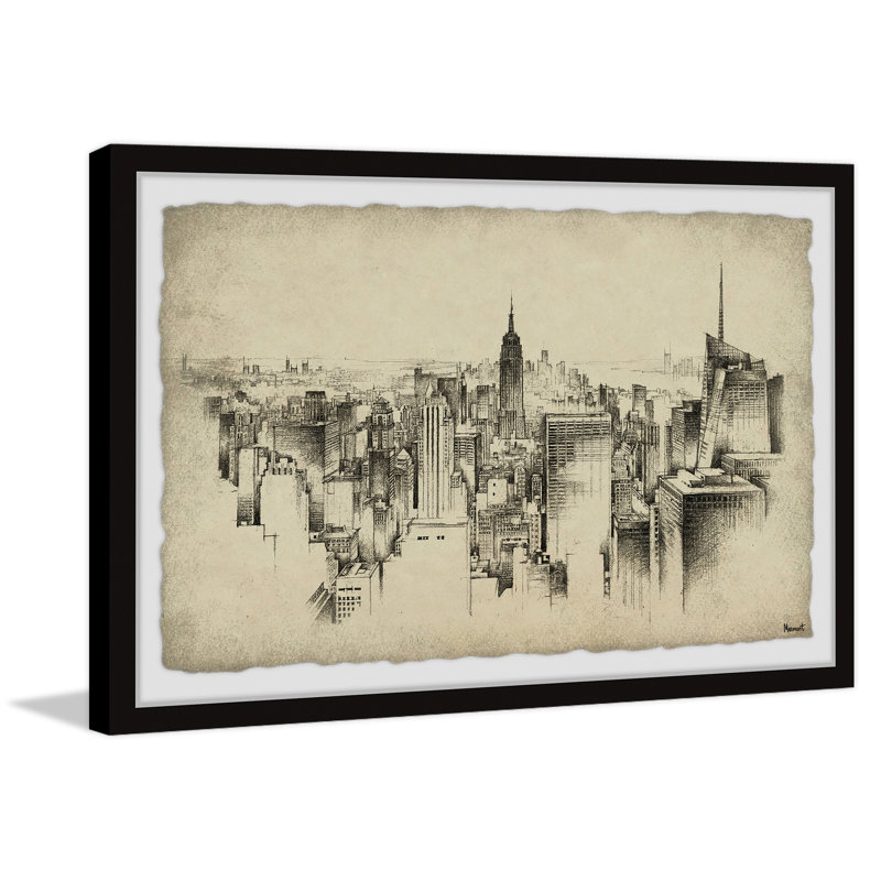 NY City Skyline - reproduction de cadre photo, H 30 po x l 45 po x P 1,5 po