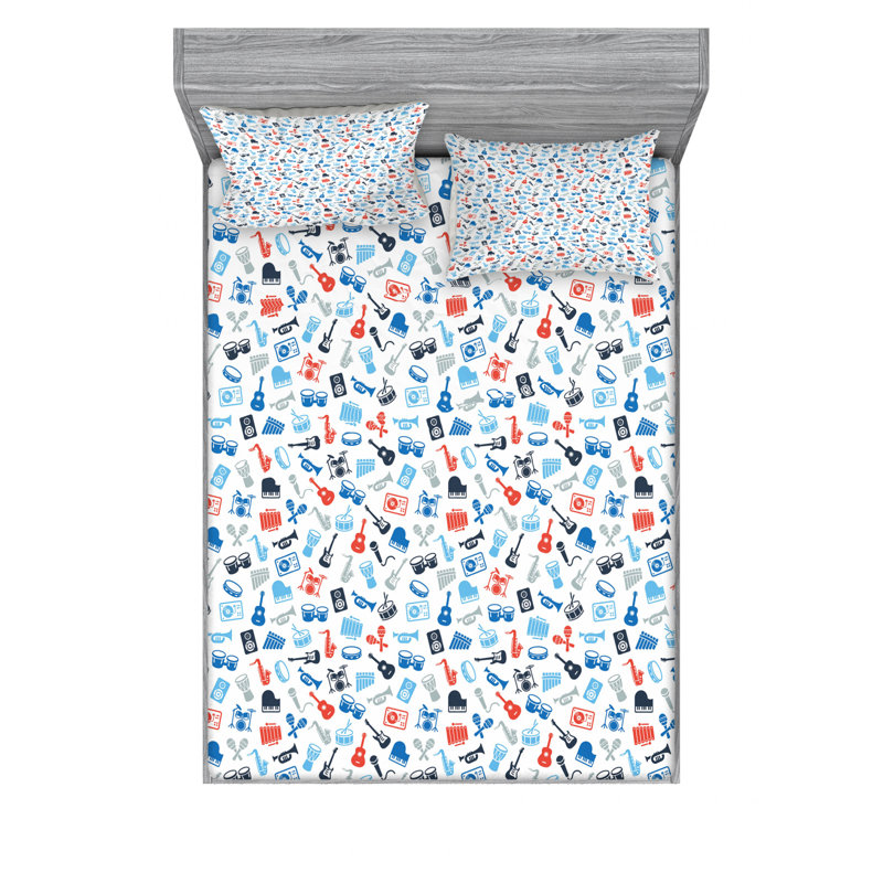 Microfiber Sheet Set, Queen Sheet Set with Fitted Sheet