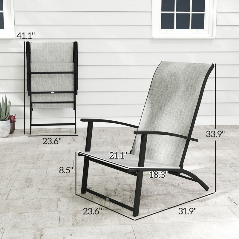 Chaises pliantes (y compris les chaises de patio), Gris/noir
