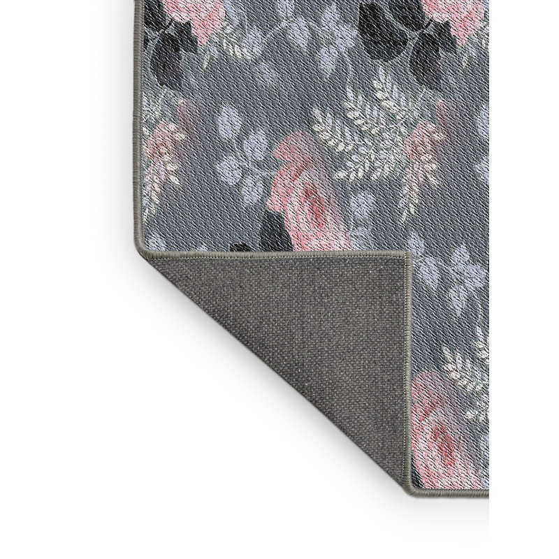 Tapis floral gris Jak, Rectangle 5 pi x 7 pi
