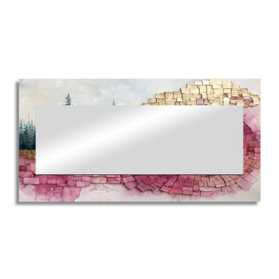 Rose Crystal River Under A Pine Forest - Landscapes Decorative Mirror Wall Art - Printed On Metal