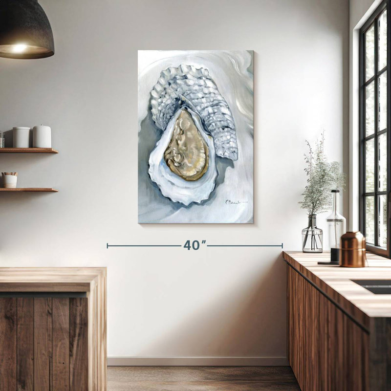 Brampt Oysters Close Up I White, 39" H x 26" W