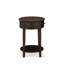 Ensemble de lit très grand 3 pièces - Structure de lit capitonnée moderne - Tête de lit tapissier en velours taupe brun et table de chevet à finition jacobine patinée-1288864460-1288864461