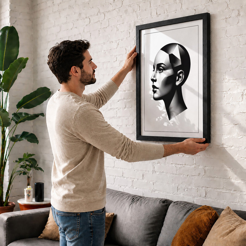 Profile Geometric - Framed Print, A3 - 42.0 x 29.7 cm, Unframed