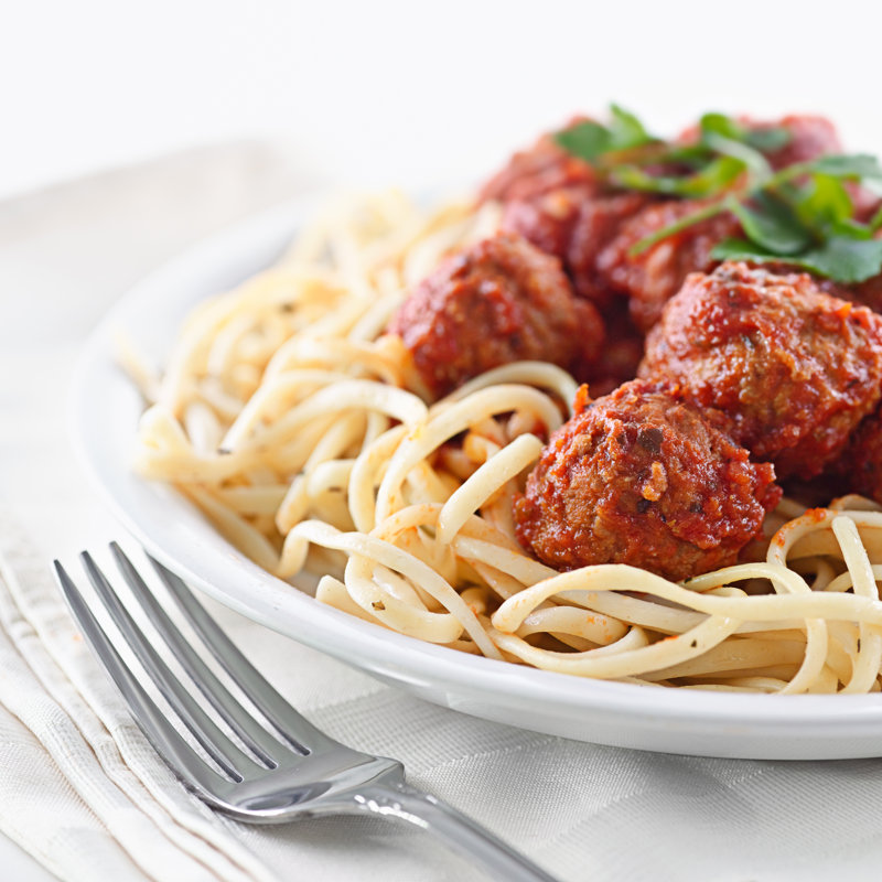 Spaghetti And Meatballs - Wrapped Canvas Print, 30cm H x 30cm W x 3.8cm D