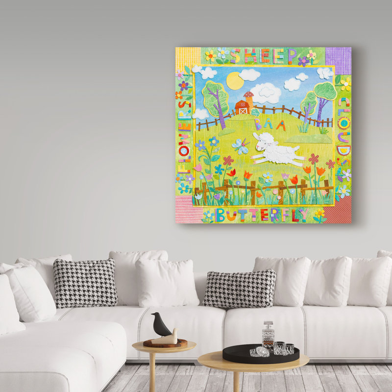 « brebis jumping », art sur toile, H 14 po x l 14 po x P 2 po