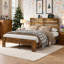 Lit plateforme moderne en bois avec tête de lit à lattes Natural Antique naturel-970164116