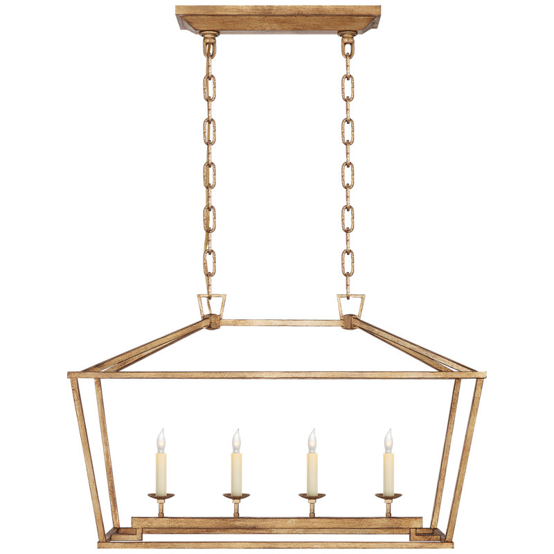 Chapman & Myers Darlana Small Linear Lantern, Golden Iron