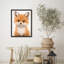 Cute Fox Portrait Framed Wall Art Prints - Adorable fluffy fox illustration, for nursery or kids room-125211968-125211971