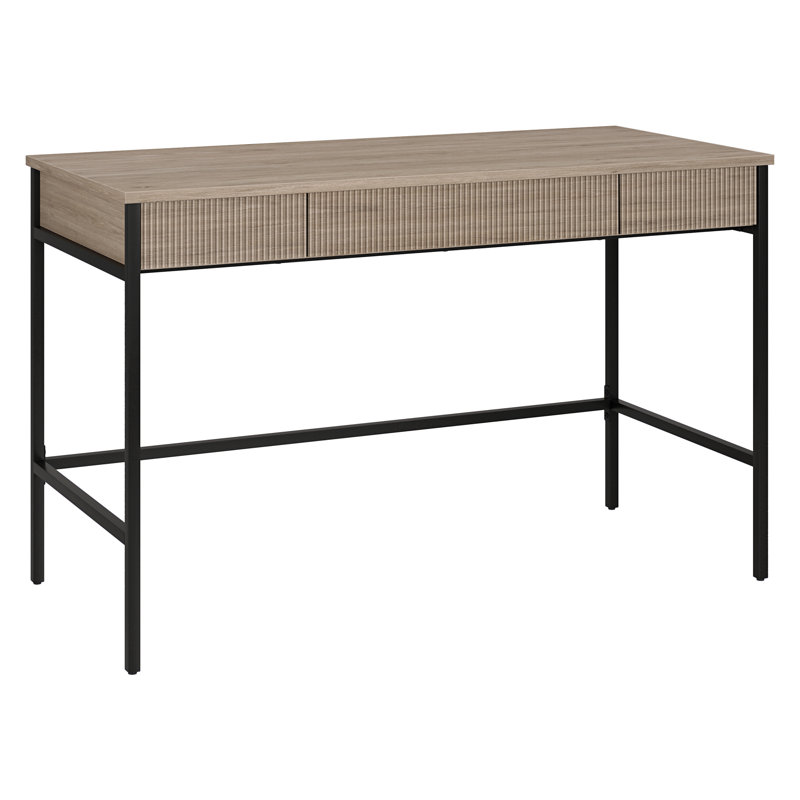 Abiman Metal Base Writing Desk, Tan