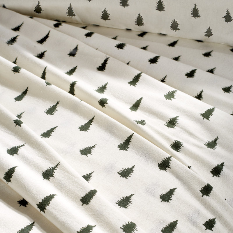 Spruce Trees Flannel Sheet Set, Queen