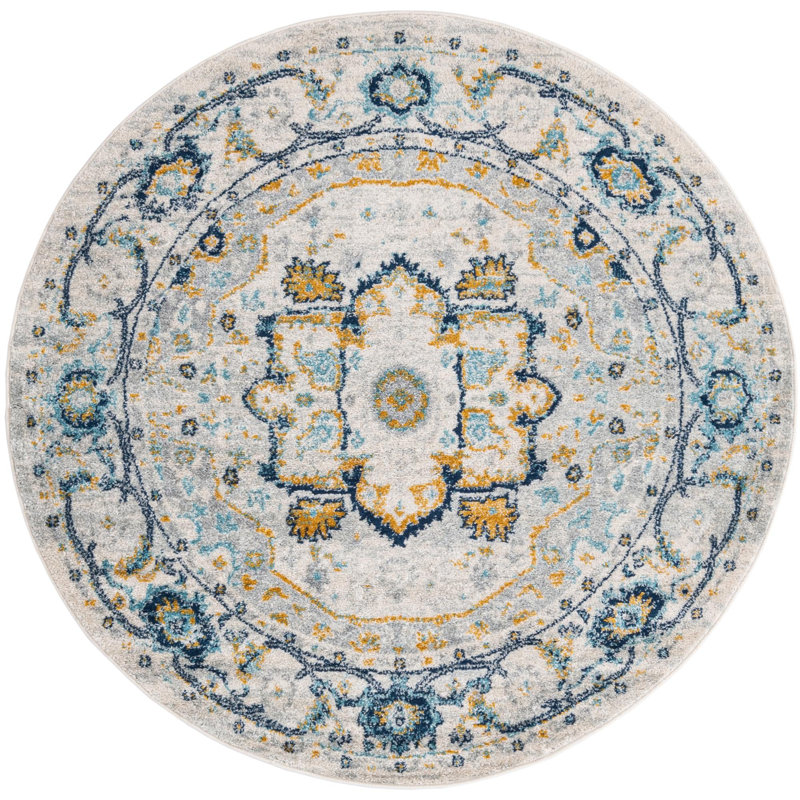 Ikat Indoor Rug, Round 5'3"