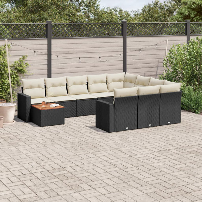Vidaxl Garden Sofa Set Black